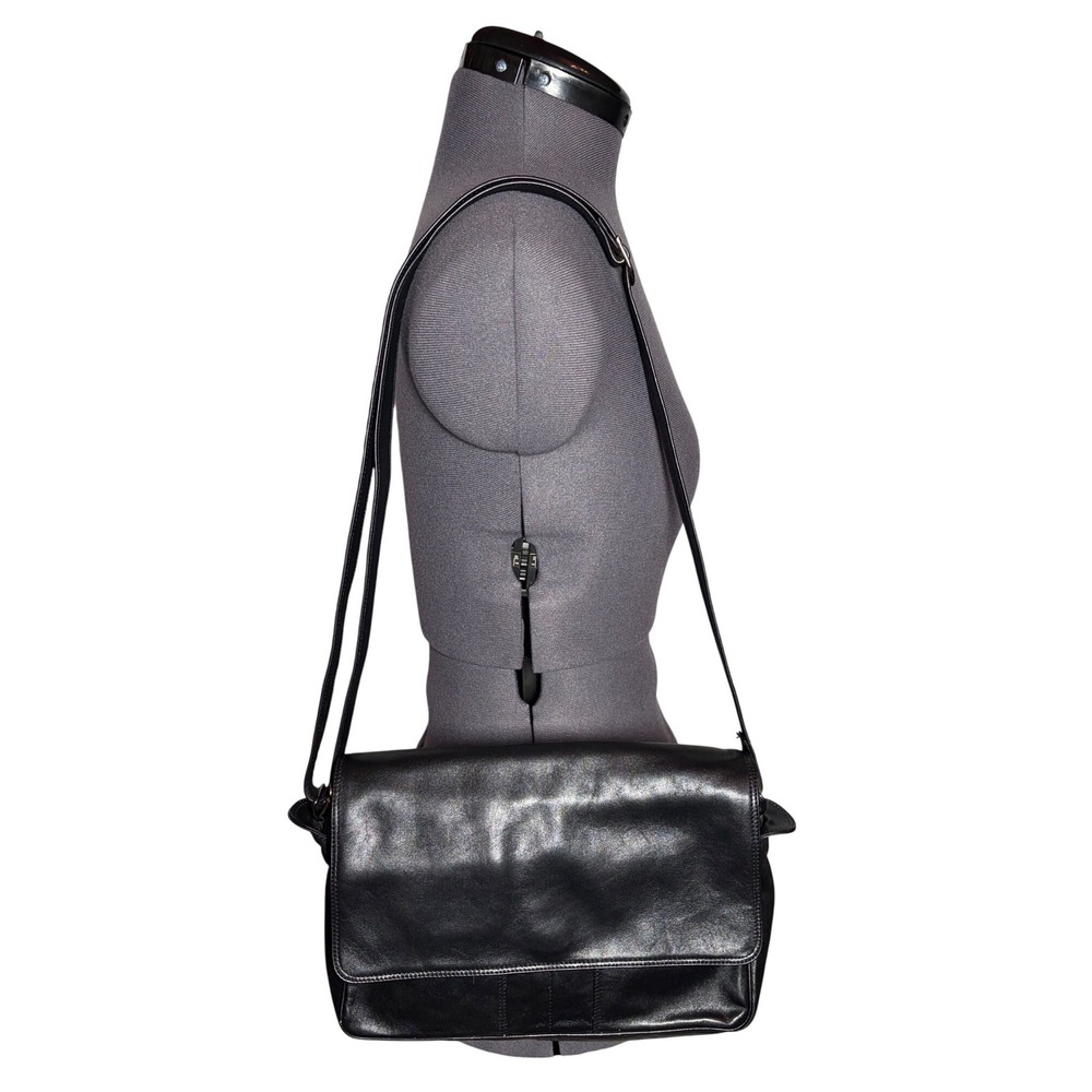 Vtg 90s Y2k Minimalist Black Shoulder Bag Womens Medium Bodenschatz Quiet Luxury